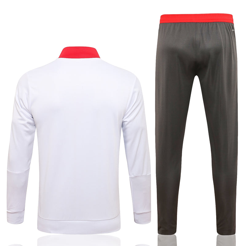 21/22 Conjunto Treino Flamengo - Frio Zíper Longo - Branco