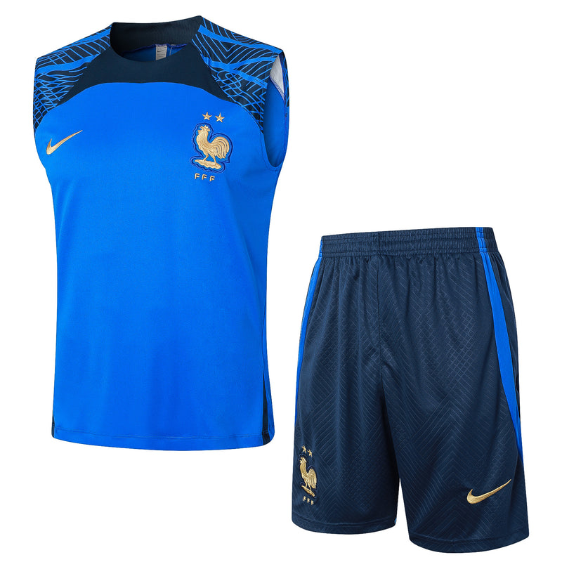 23/24 Conjunto Treino França - Regata - Azul