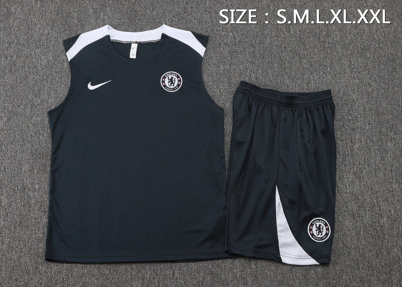 25/26 Conjunto Treino Chelsea Regata - Preto