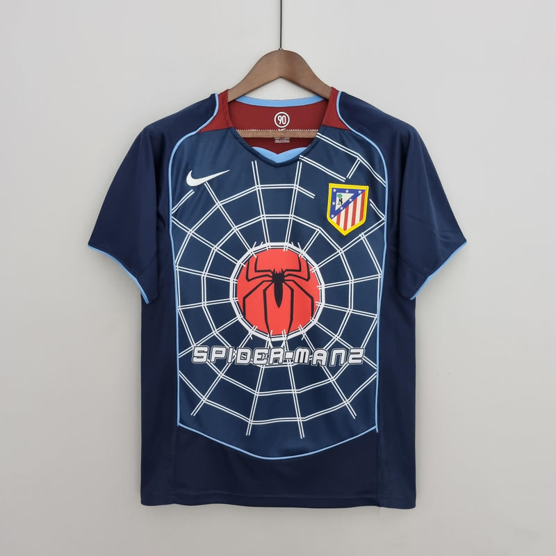 Camisa Retrô Atlético de Madrid 2004/2005 Homem-Aranha II Away - Azul - Nike