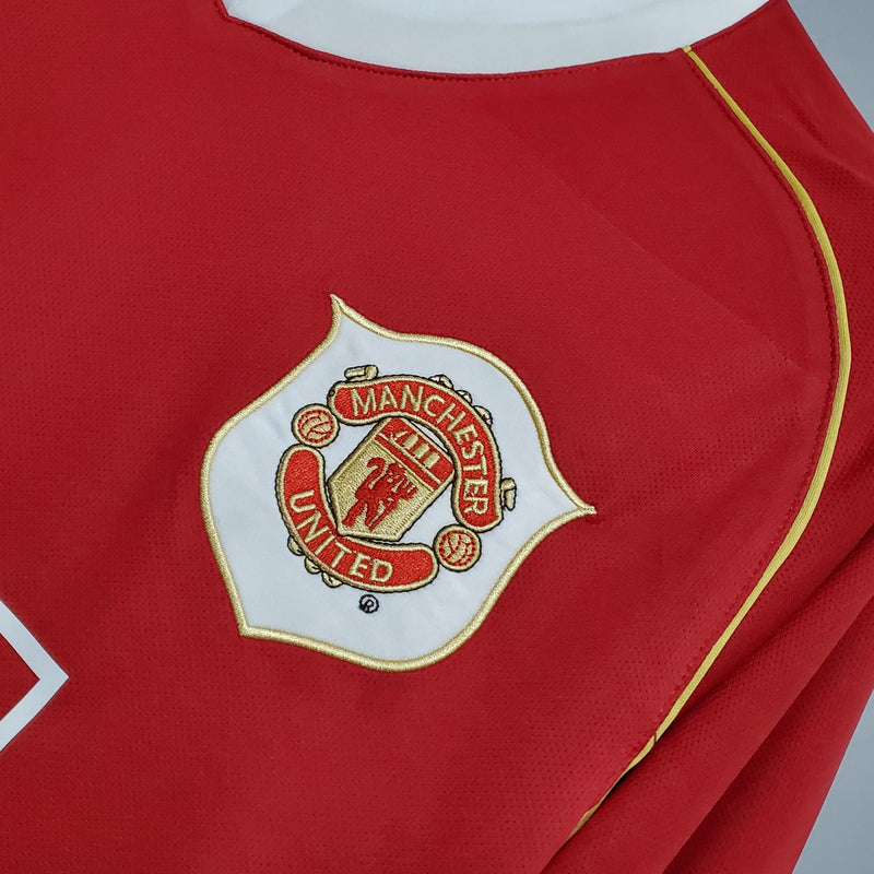 Camisa Retrô Manchester United 2006/2007 I Home - Manga Longa Nike