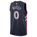 Camisa NBA Tyrese Maxey - Philadelphia 76ers - 23/24 - Azul Marinho - Edição Cidade
